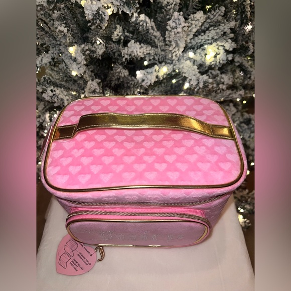 Juicy Couture Pink Velour Heart Makeup Train Case + Jewelry Organizer – NWT - Picture 3 of 12